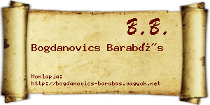 Bogdanovics Barabás névjegykártya